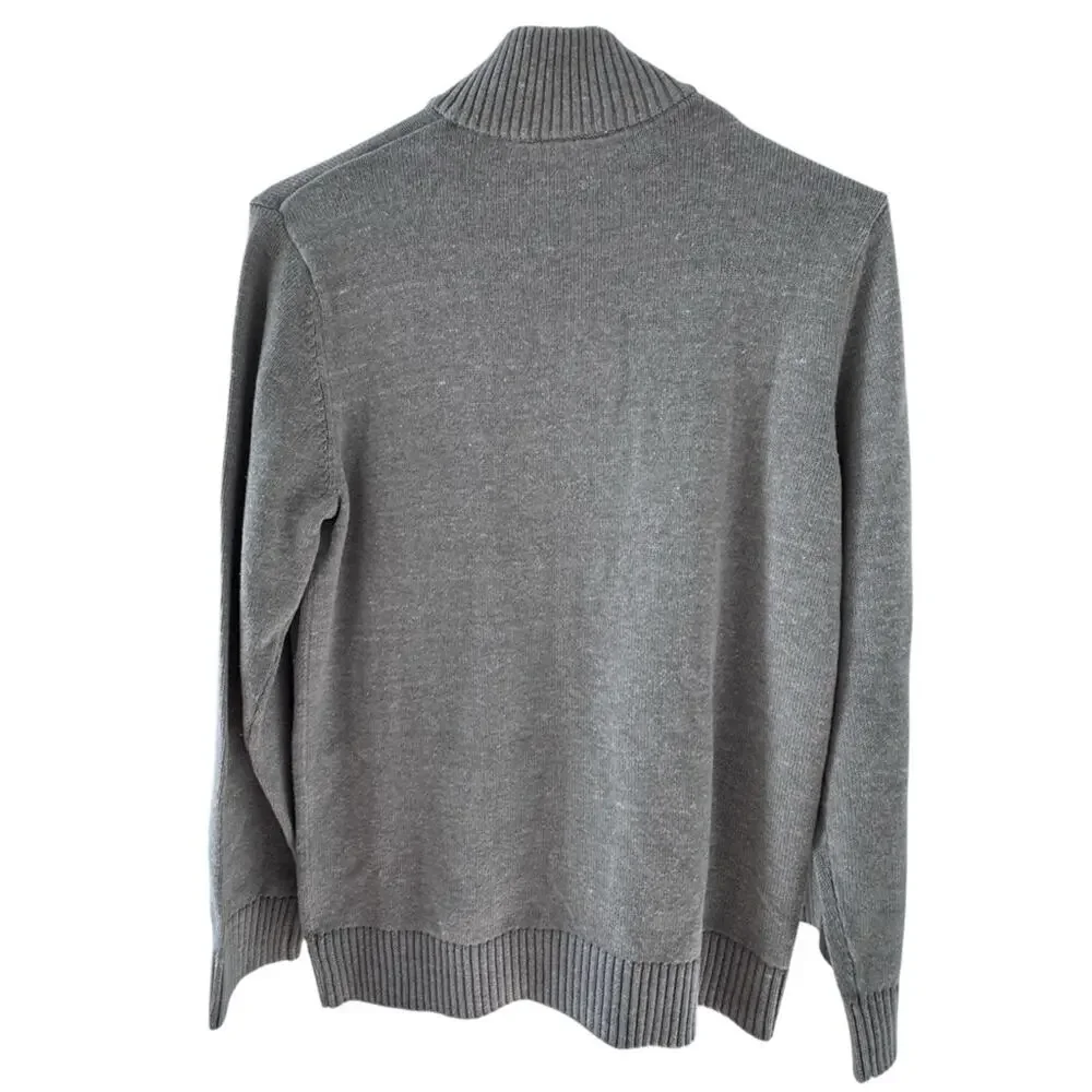 The Children's Place Boys' Uniform Zip Up Mock Neck Sweater Grey Size 14 XL